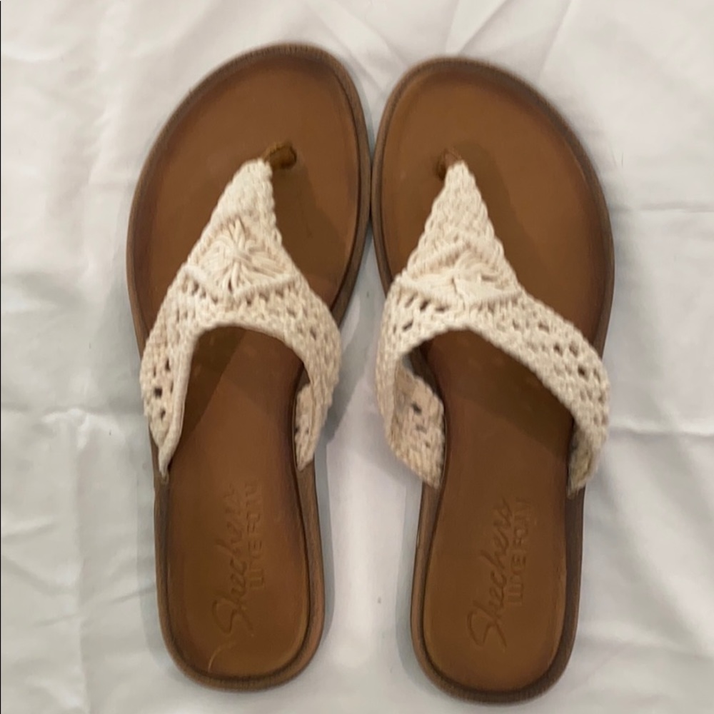 Skechers Crochet Thong Sandals 9